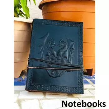 Журнал из кожи дракона для мужчин и женщин, винтажный блокнот, альбом для рисования, дневник для художников, журнал путешествий, кельтский журнал-гримуар, подарки на День святого Валентина. новый 7 x 5 in чёрный