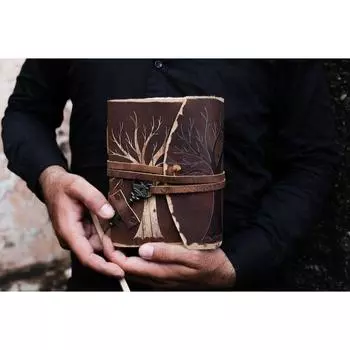 Журнал из кожи Древо жизни - Блокноты из натуральной кожи для женщин - Красивый журнал Для зарисовок Книга для путешествий Пустая книга для заклинаний 7/5 7 x 5 in коричневый