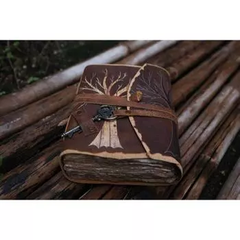 Журнал из кожи Древо жизни - Блокноты из натуральной кожи для женщин - Красивый журнал Для зарисовок Книга для путешествий Пустая книга для заклинаний 7/5 7 x 5 in коричневый