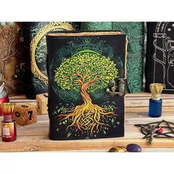 Журнал из кожи Древо жизни - Блокноты из натуральной кожи для женщин - Красивый журнал Для зарисовок Книга для путешествий Пустая книга для заклинаний 7 x 5 in