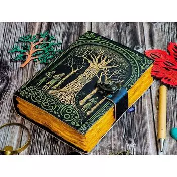 Журнал из кожи Древо жизни - Блокноты из натуральной кожи для женщин - Красивый журнал Для зарисовок Книга для путешествий Пустая книга для заклинаний 7 x 5 in