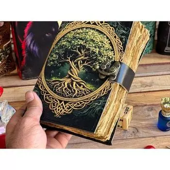 Журнал из кожи Древо жизни - Блокноты из натуральной кожи для женщин - Красивый журнал Для зарисовок Книга для путешествий Пустая книга для заклинаний 7 x 5 in