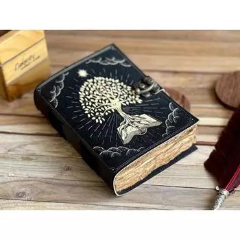 Журнал из кожи Древо жизни - Блокноты из натуральной кожи для женщин - Красивый журнал Для зарисовок Книга для путешествий Пустая книга для заклинаний 7 x 5 in