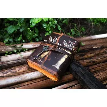 Журнал из кожи Древо жизни - Блокноты из натуральной кожи для женщин - Красивый журнал Для зарисовок Книга для путешествий Пустая книга для заклинаний 7 x 5 in