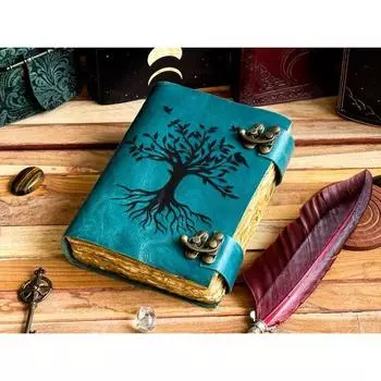 Журнал из кожи Древо жизни - Блокноты из натуральной кожи для женщин - Красивый журнал Для зарисовок Книга для путешествий Пустая книга для заклинаний 7 x 5 in