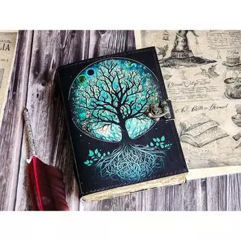 Журнал из кожи Древо жизни - Блокноты из натуральной кожи для женщин - Красивый журнал Для зарисовок Книга для путешествий Пустая книга для заклинаний 7 x 5 in