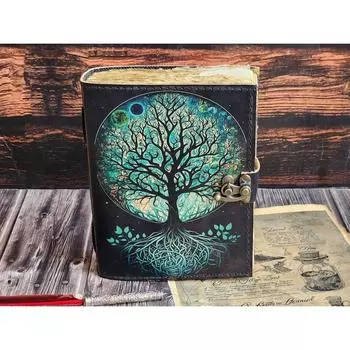 Журнал из кожи Древо жизни - Блокноты из натуральной кожи для женщин - Красивый журнал Для зарисовок Книга для путешествий Пустая книга для заклинаний 7 x 5 in