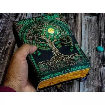 Журнал из кожи Древо жизни - Блокноты из натуральной кожи для женщин - Красивый журнал Для зарисовок Книга для путешествий Пустая книга для заклинаний 7 x 5 in