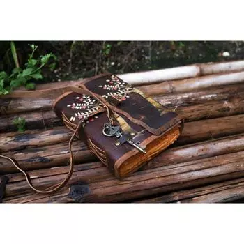 Журнал из кожи Древо жизни - Блокноты из натуральной кожи для женщин - Красивый журнал Для зарисовок Книга для путешествий Пустая книга для заклинаний 7 x 5 in