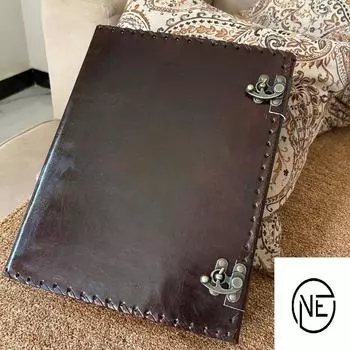 Журнал из кожи ручной работы с гравировкой на заказ, 400 винтажных бумажных журналов из кожи, журнал ведьмы для зарисовок и записей, книга теней 13 x 10 in коричневый
