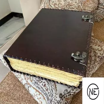 Журнал из кожи ручной работы с гравировкой на заказ, 400 винтажных бумажных журналов из кожи, журнал ведьмы для зарисовок и записей, книга теней 13 x 10 in коричневый