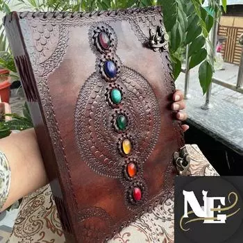 Журнал из кожи ручной работы, журнал «Книга заклинаний теней», подарки на Рождество, кожаный блокнот, кожаный журнал-гримуар в подарок 13 x 10 in коричневый