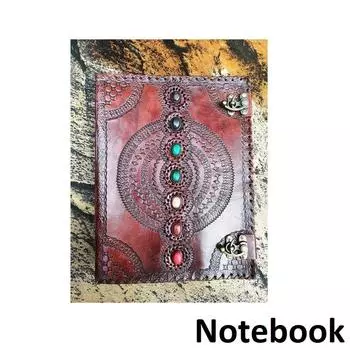 Журнал из кожи Seven Stone, блокнот, дневник, путевой журнал для мужчин и женщин, кельтский журнал-гримуар, лучшие подарки на День святого Валентина для художников 13 x 10 in коричневый