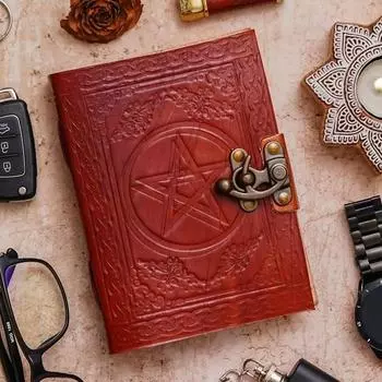 Журнал из натуральной кожи премиум-класса с замком-замком, 200 белых страниц ручной работы