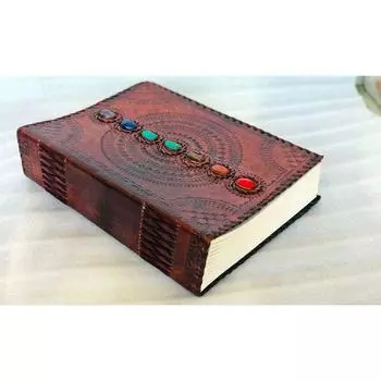 Журнал из толстой кожи на 600 страниц, большой кожаный блокнот из семи камней, пустой журнал, книга ручной работы, альбом для рисования, повседневного использования (10*13 дюймов) 10 x 13 in коричневый