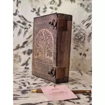 Журнал из толстой кожи на 600 страниц, большая пустая книга ручной работы, альбом для рисования 10 x 7 in коричневый