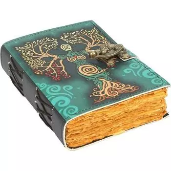 Журнал «Книга теней» с застежкой-замком, винтажный кожаный дневник ручной работы 7 x 5 in