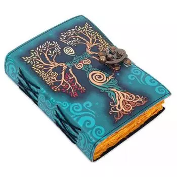 Журнал колдовства. Пустая книга заклинаний. Книга теней. Кожаный журнал с замком. 7 x 5 in