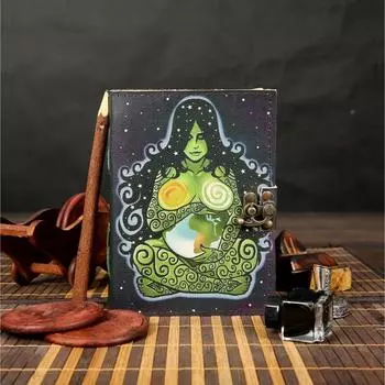 Журнал Матери земли, Древо жизни, Винтажный кожаный журнал, блокнот, викканский 7 x 5 in