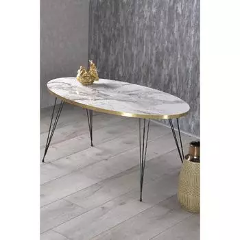Журнальный столик Ellipse Black Wire Leg Gold Efes