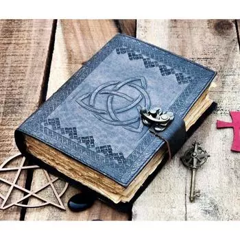 Журнал ручной работы из кожи Spell The Triquetra Journal Circle of Triquetra Book Для мужчин и женщин Travel Sketchboo пустая книга заклинаний теней 7 x 5 in