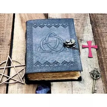 Журнал ручной работы из кожи Spell The Triquetra Journal Circle of Triquetra Book Для мужчин и женщин Travel Sketchboo пустая книга заклинаний теней 7 x 5 in