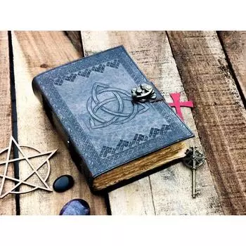 Журнал ручной работы из кожи Spell The Triquetra Journal Circle of Triquetra Book Для мужчин и женщин Travel Sketchboo пустая книга заклинаний теней 7 x 5 in