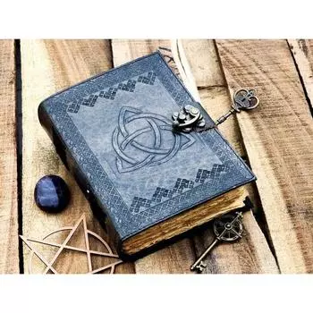 Журнал ручной работы из кожи Spell The Triquetra Journal Circle of Triquetra Book Для мужчин и женщин Travel Sketchboo пустая книга заклинаний теней 7 x 5 in