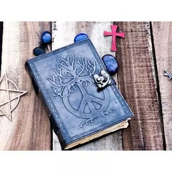 Журнал ручной работы из кожи Свиток Журнал Уроборос Книга Круга Трансмутации Для мужчин и женщин Путевая пустая книга заклинаний теней Скетчбу 7 x 5 in