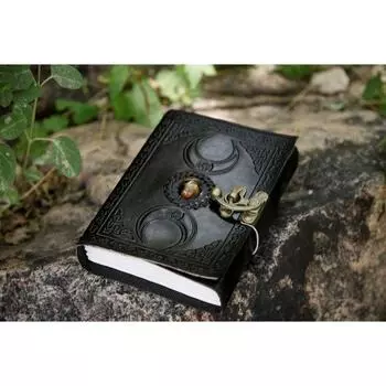 Журнал ручной работы из кожи «Третий глаз» с черной книгой заклинаний «Пепар», дорожный альбом для зарисовок для мужчин и женщин 7 x 5 in чёрный