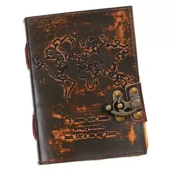 Журнал ручной работы из натуральной кожи с замком премиум-класса | 200 страниц коричневого цвета ручной работы