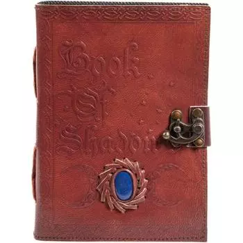 Журнал с застежкой-замком, реквизит из синего камня, винтажная книга теней ручной работы 7 x 5 in коричневый