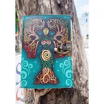 Журнал Shadows с застежкой-замком Антикварный ручной работы с отделкой по краям Винтажный бумажный журнал в кожаном переплете для женщин и мужчин Дорожный блокнот для письма 5 x 7 in синий