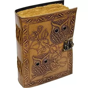 Журнал Сова Кожаный блокнот ручной работы Книга теней Журнал Гримуара 7 x 5 in коричневый
