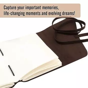 Журнал стиля кожаного дневника выбитый рукой винтажный ретро с античным закрытием ремня (коричневый) 7 x 5 in коричневый