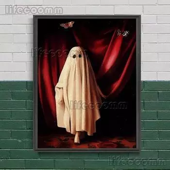 Жуткая готическая девушка в винтажном стиле, настенная живопись на холсте, бабочка, невеста и паук, леди, художественный постер и принт для декора гостиной, без рамки 21*30cm