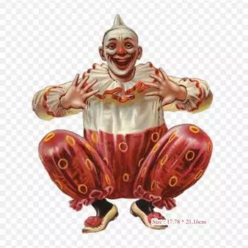 Жуткая винтажная голова клоуна, Джесси Уиллкокс Смит, Алиса I, термотрансферная печать, виниловые нашивки, наклейки для одежды, аппликации «сделай сам», моющиеся нашивки