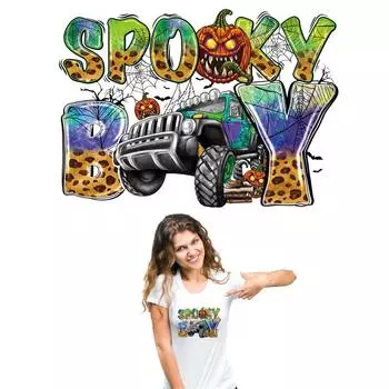 Жуткие наклейки на грузовики на ткани Термопресс своими руками Толстовки Топы A-Level Моющиеся виниловые нашивки на одежду Значки