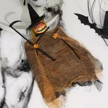 Жуткие плюшевые куклы на Хэллоуин, жуткий дизайн тыквы, создающие атмосферу, реалистичная кукла для вечеринок в домах с привидениями красный