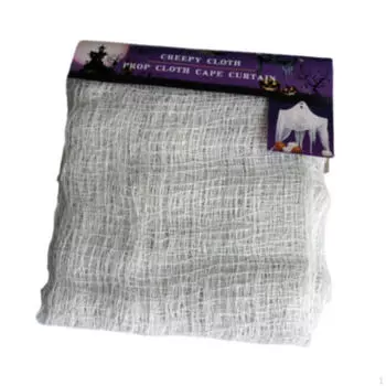 Жуткий страшный декор из марли, жуткая ткань, белое украшение на Хэллоуин для дверного проема в помещении 76 cm x 180 cm