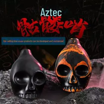 Жуткий свисток-череп — жуткая окарина для розыгрышей на Хэллоуин и необычная игрушка для призрачных звуков чёрный