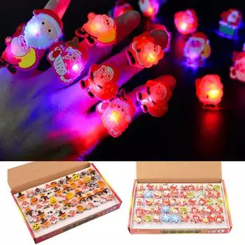 Жутковатое модное светодиодное кольцо на Хэллоуин, 50 светящихся колец, светящееся украшение на палец для вечеринки в честь Хэллоуина, сувениры, принадлежности A