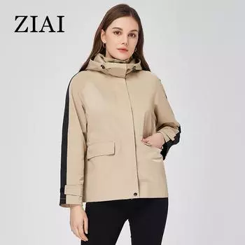 ZIAI 2023 весенне-осенний женский плащ из высококачественной ткани, соответствующий цвету, классическая модная женская куртка средней длины ZS-30035 XS верблюд