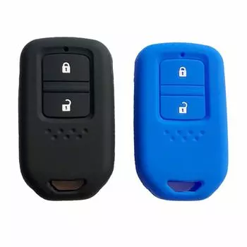 ZIAN Smart Silicone Key Case Cover with 2 Buttons for Honda and Jade Key Holders [2-Pack] Fit, Freed, Shuttle, Vezel, (ML-001BT) (Black + Blue)