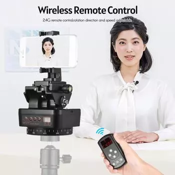 ZIFON YT-1000 2,4G с беспроводным управлением, автоматическая головка штатива, вращающаяся на 360 градусов моторизованная панорамная головка чёрный
