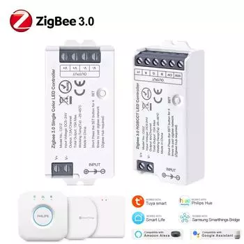 Zigbee 3,0 Smart Wi-Fi светодиодный диммер контроллер RGB RGBW CCT DC5V-24V Tuya Gateway Hue Bridge умные вещи голосовое управление