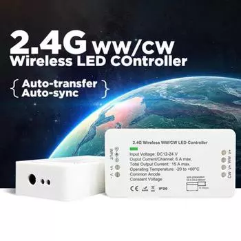 Zigbee DC 12/24V WW/CW 2.4G RGB светодиодный контроллер беспроводной ленты, диммер белый