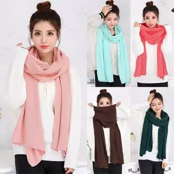 Зима 2019 Новый шарф Высокое качество Толстый 1 шт. Твердый популярный мужской унисекс женский длинный вязаный теплый поставка чёрный