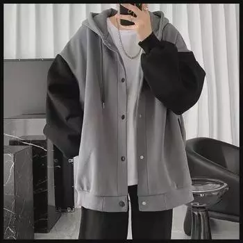 Зима 2023 года. Мужская модная повседневная куртка с капюшоном в корейском стиле — свободный крой для весны и осени XXXL