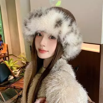 Зима 2024 года, новая плюшевая шапка рыбака, детская теплая защитная ветрозащитная панама, универсальная модная передовая M56-58cm чёрный